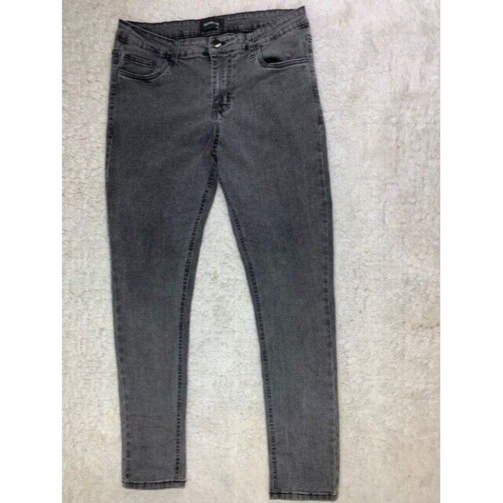 Denim Collection Size 34X29.5 Mens Jeans Skinny Fit Washed Black Stretch